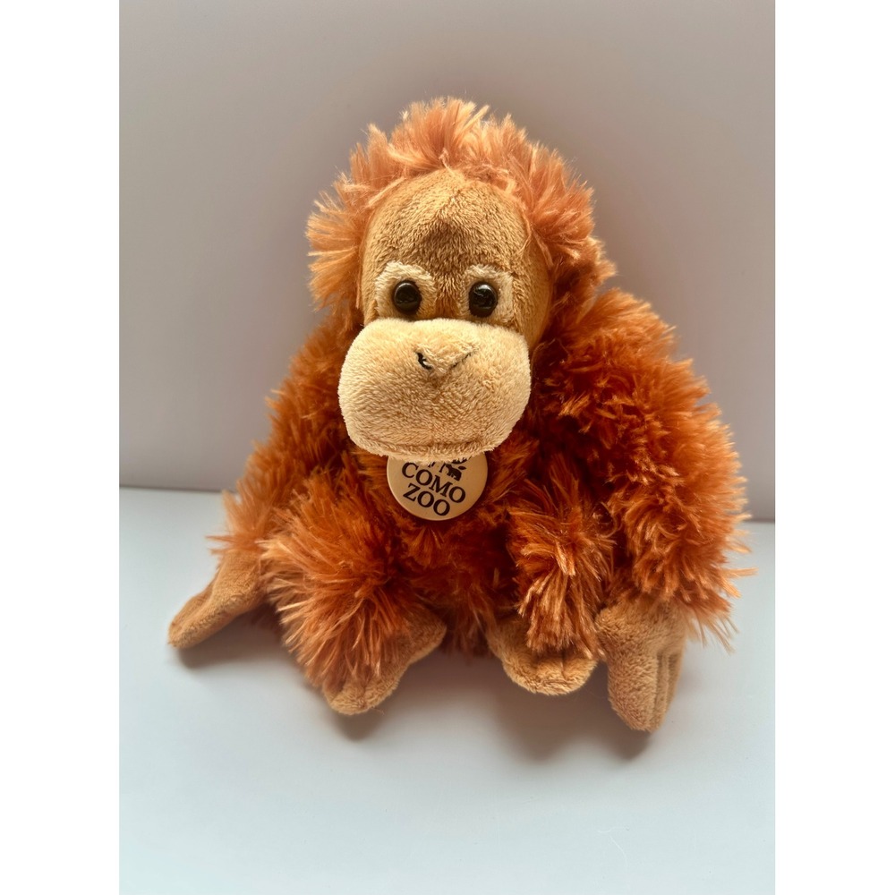 Wild Republic Como Zoo Orangutan Plush Stuffed Animal Rust Brown Monkey 2016 8"